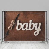 Lofaris Bow Tie Baby Wooden Birthday Cake Smash Backdrop